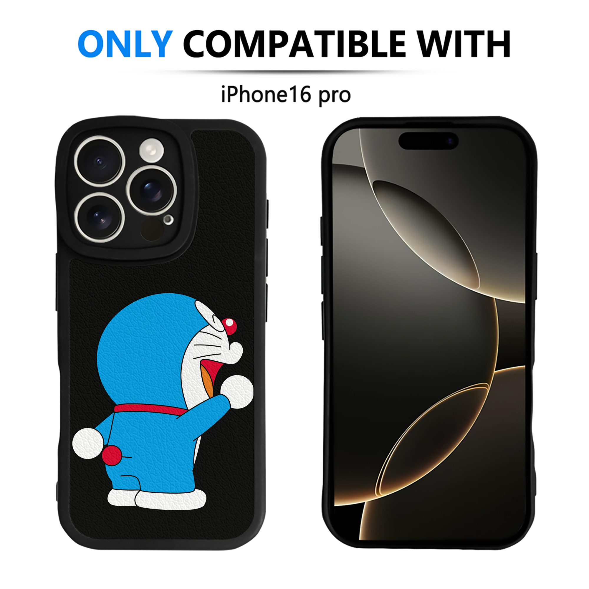 （画像用） ドラえもん Doraemon 【iPhone 16シリーズ対応】シリコンスマホケース（レザー調） 材質：シリコン